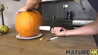 Mature4k. Halloween Pumpkin Pie